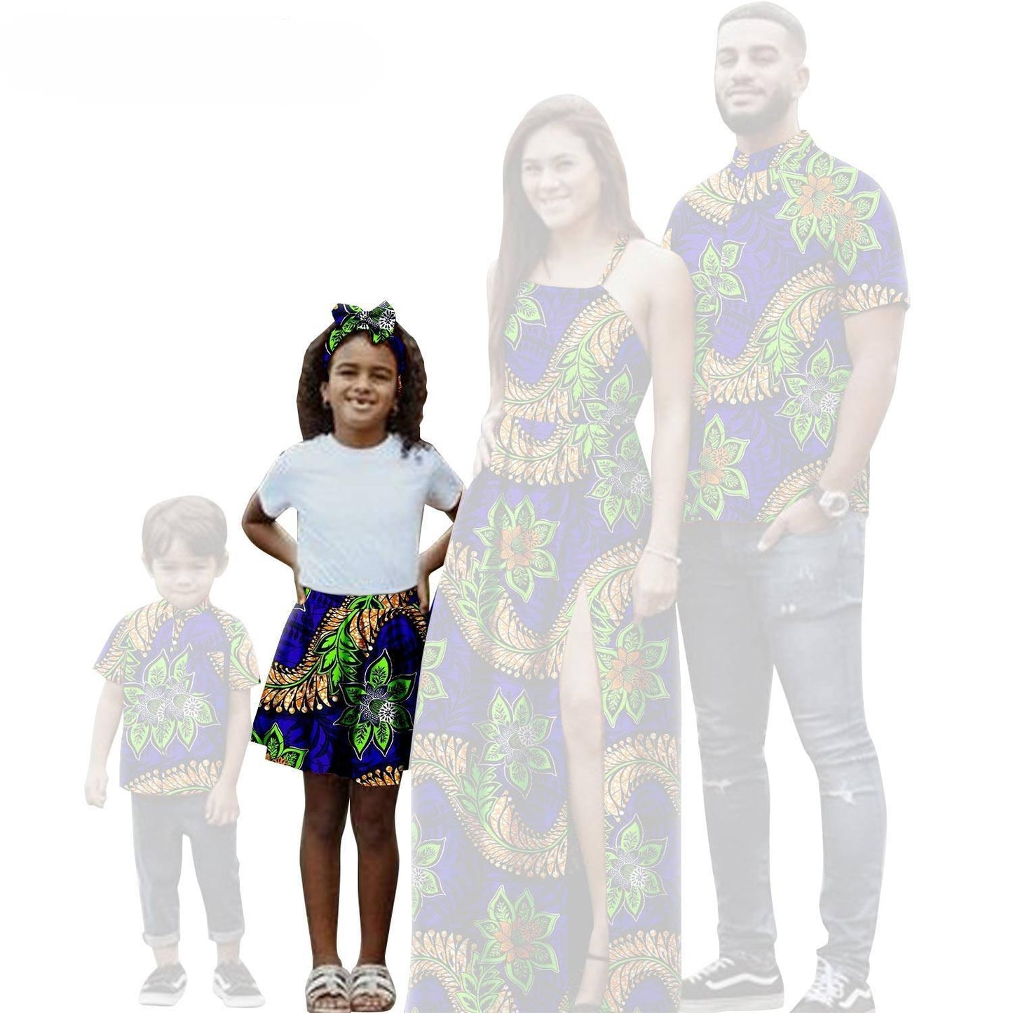 Family Clothes African Print Dresses Summer Outfits Men Shirt FM008