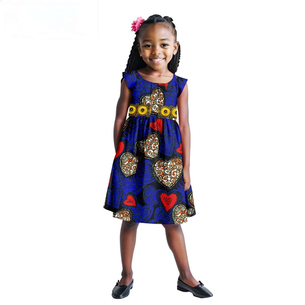 Print Appliques Dresses for Girls Ankara Outfits Summer Outerwear