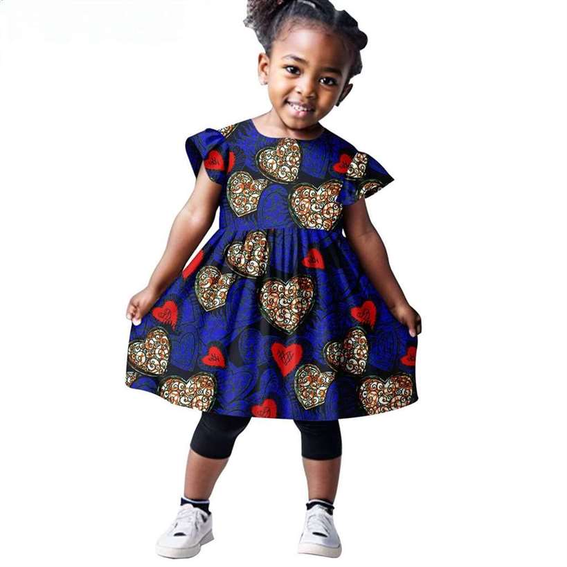 African Clothes Customized Ankara Print Dresses KID059