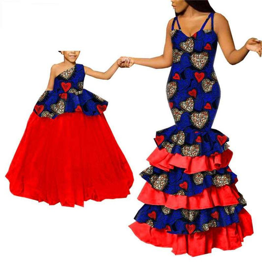 African Dresses Family Clothes Mother and Daughter Clothing