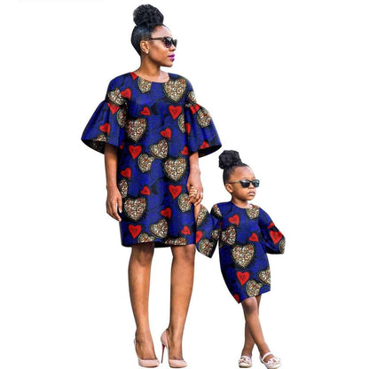 African Print Dresses for Women and Girls Sleeve Vestidos FM020-1