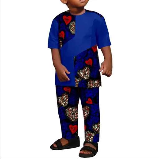 Summer Cotton Ankara Print Outfits for Boys | Top and Pant Sets