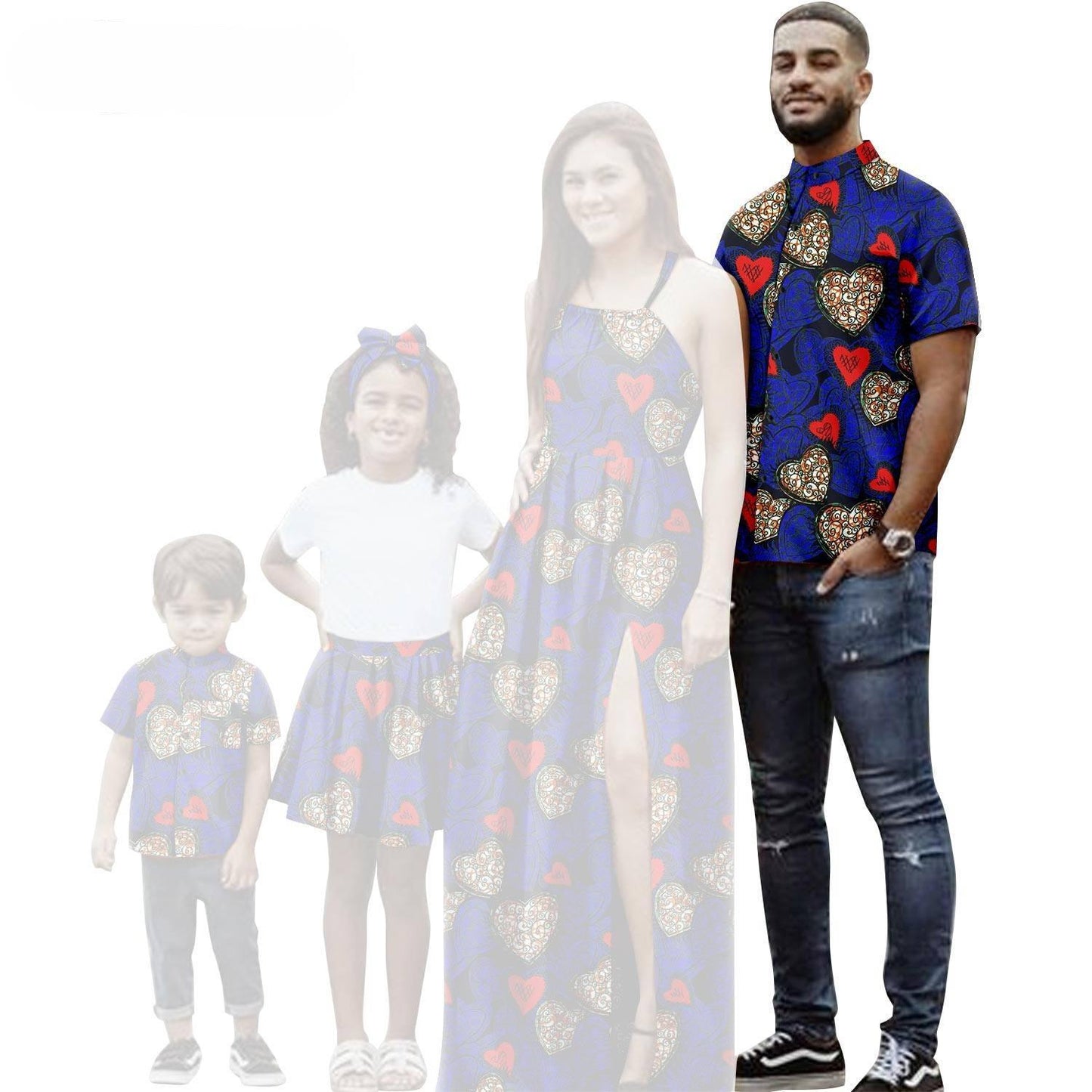 Family Clothes African Print Dresses Summer Outfits Men Shirt FM008-1