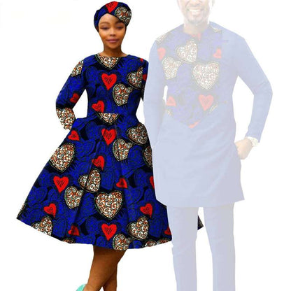 Couple Clothes African Print Dresses Match Outfits Men Sets