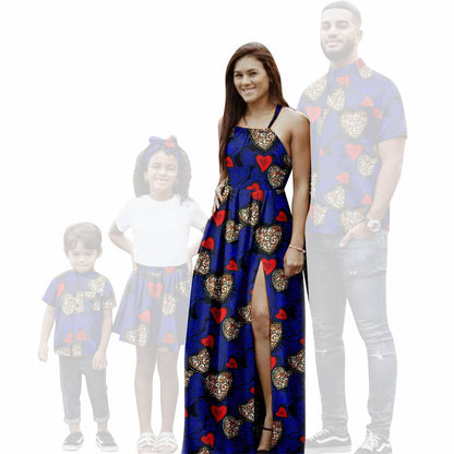 Family Clothes African Print Dresses Summer Outfits Men Shirt FM008-1