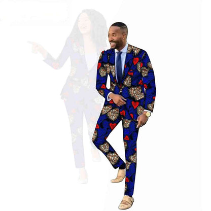 Couples clothes Ankara Women Men Outfits Print Jackets and Pants Sets