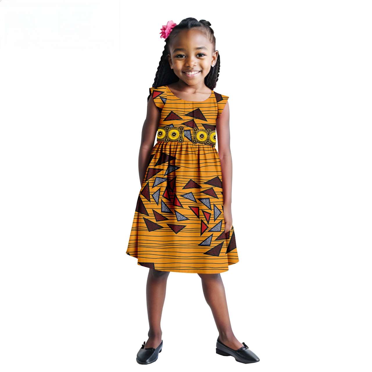 Print Appliques Dresses for Girls Ankara Outfits Summer Outerwear