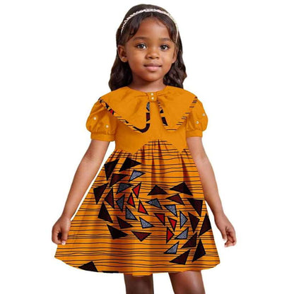 Print Dresses for Girl Ankara Embroidered Flared Dress