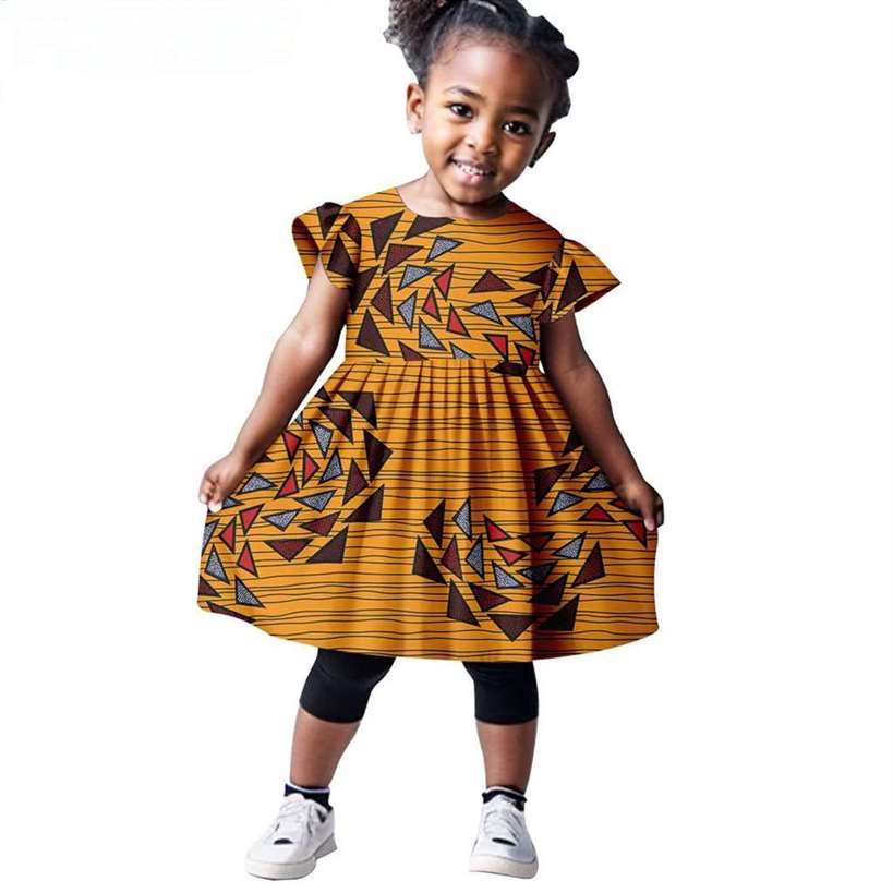 African Clothes Customized Ankara Print Dresses KID059