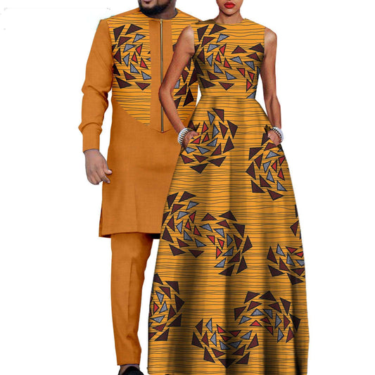 Couple African Dresses Outfits Men Sets Outerwear for Party CC036-2