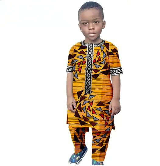 African Clothes Casual Cotton Ankara Print Top and Pant Sets