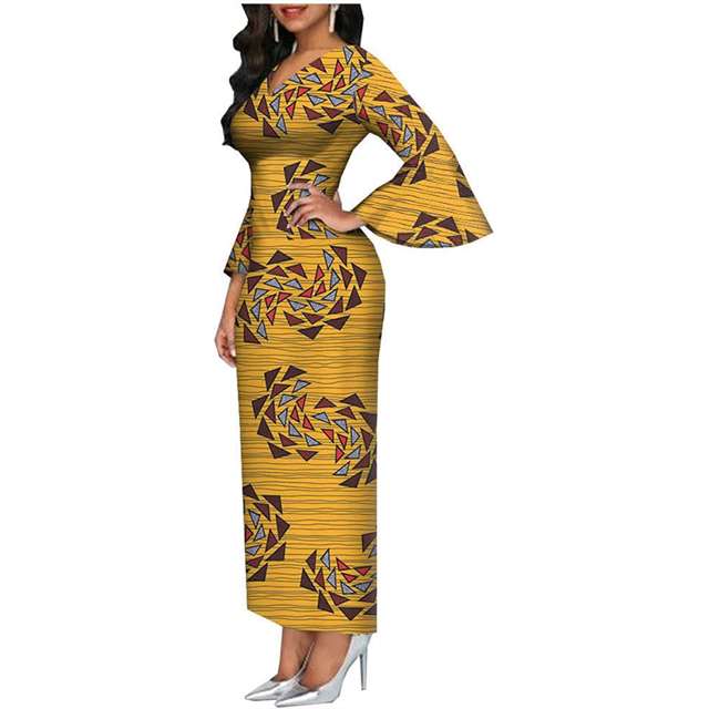 Women African Dresses Print High Waist Bodycon Party Wedding