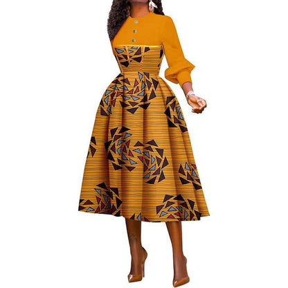 African Dresses for Ankara Print High Waist Shirt Party Wedding