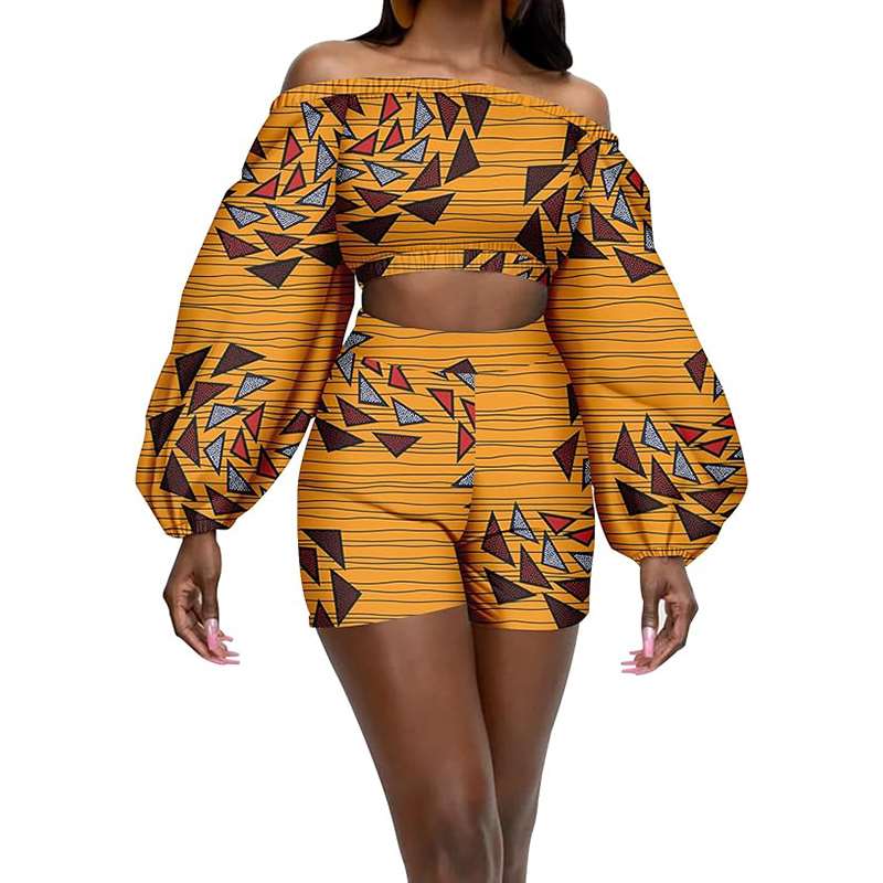 African Clothes Sexy Crop Top and Shorts  Ankara Print Outfits