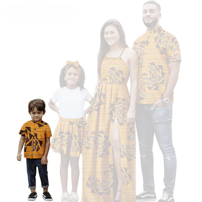 Family Clothes African Print Dresses Summer Outfits Men Shirt FM008-1