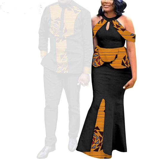 Couple African Dresses Print Mermaid Dresses Men Outfits CC013-1