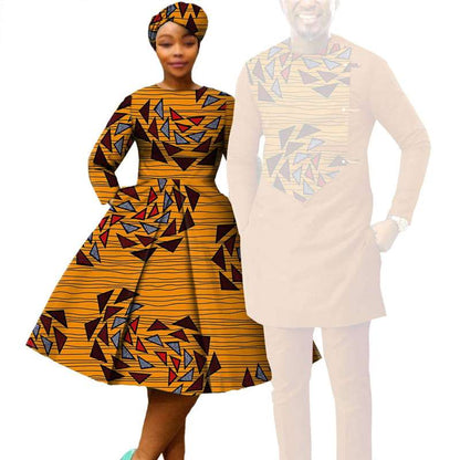 Couple Clothes African Print Dresses Match Outfits Men Sets