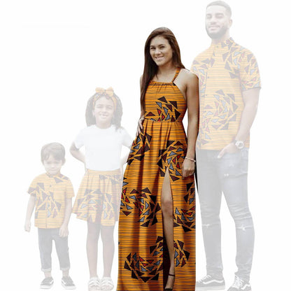 Family Clothes African Print Dresses Summer Outfits Men Shirt FM008-1