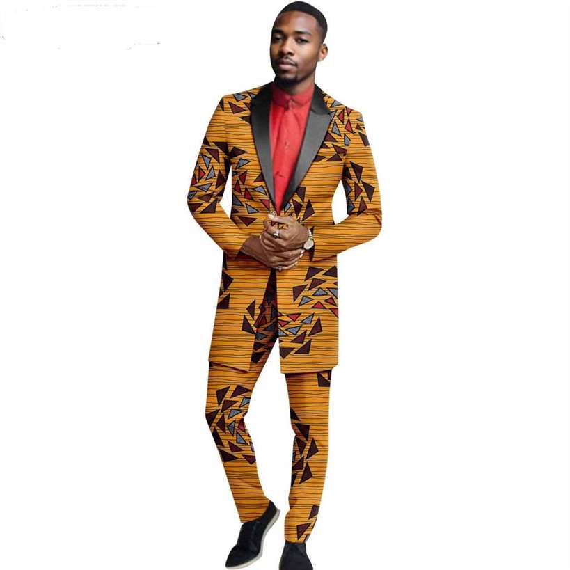 African Women Print Long Dresses Match Men Suit Sets