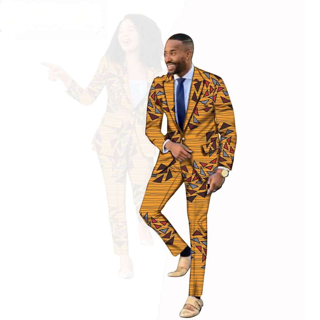 Couples clothes Ankara Women Men Outfits Print Jackets and Pants Sets