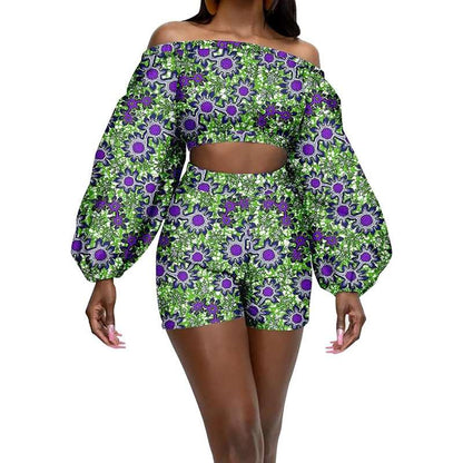 African Clothes Sexy Crop Top and Shorts  Ankara Print Outfits