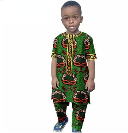 African Clothes Casual Cotton Ankara Print Top and Pant Sets