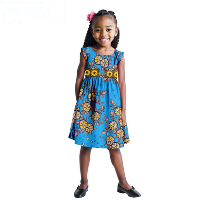 Print Appliques Dresses for Girls Ankara Outfits Summer Outerwear