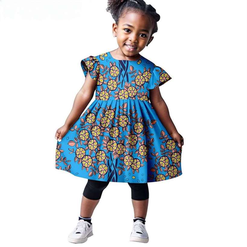 African Clothes Customized Ankara Print Dresses KID059