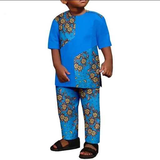 Summer Cotton Ankara Print Outfits for Boys | Top and Pant Sets