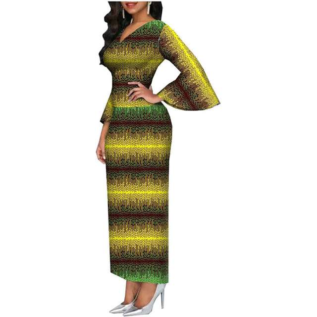 Women African Dresses Print High Waist Bodycon Party Wedding