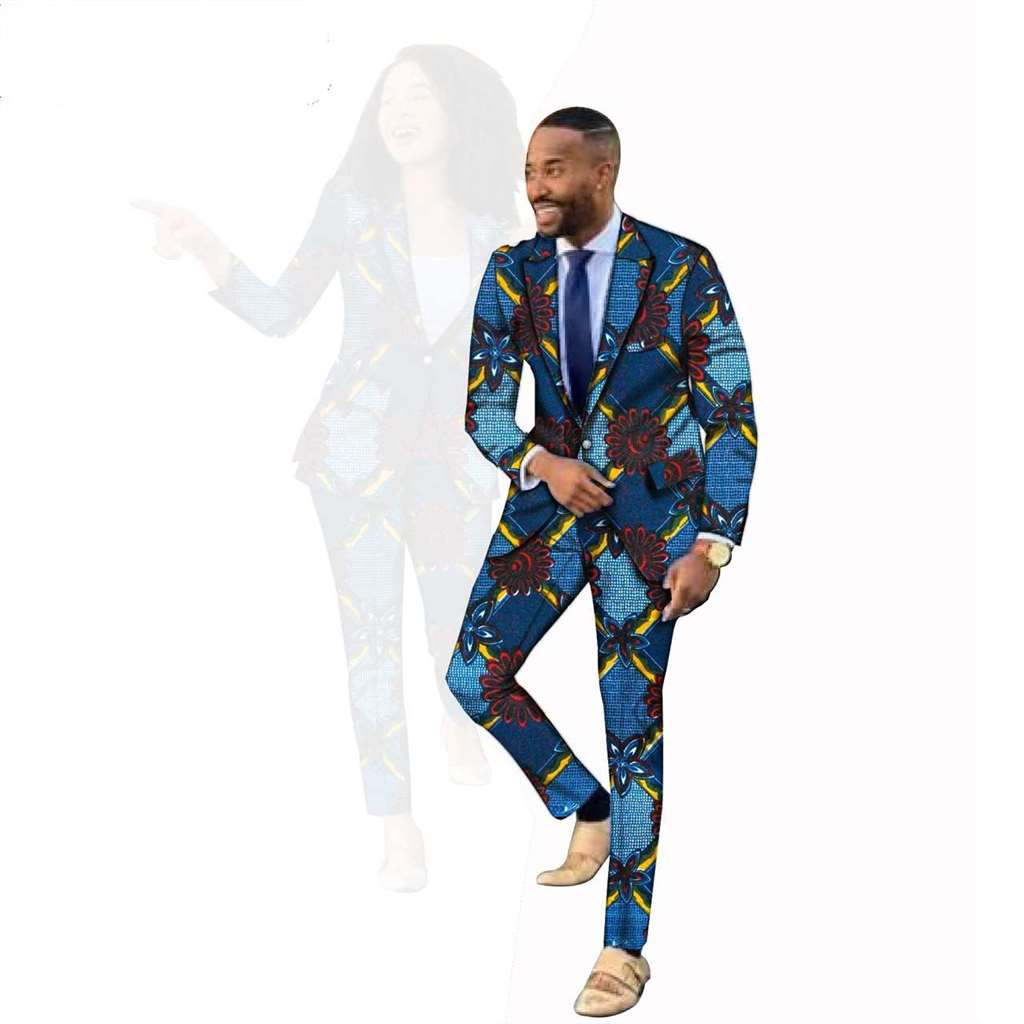 Couples clothes Ankara Women Men Outfits Print Jackets and Pants Sets