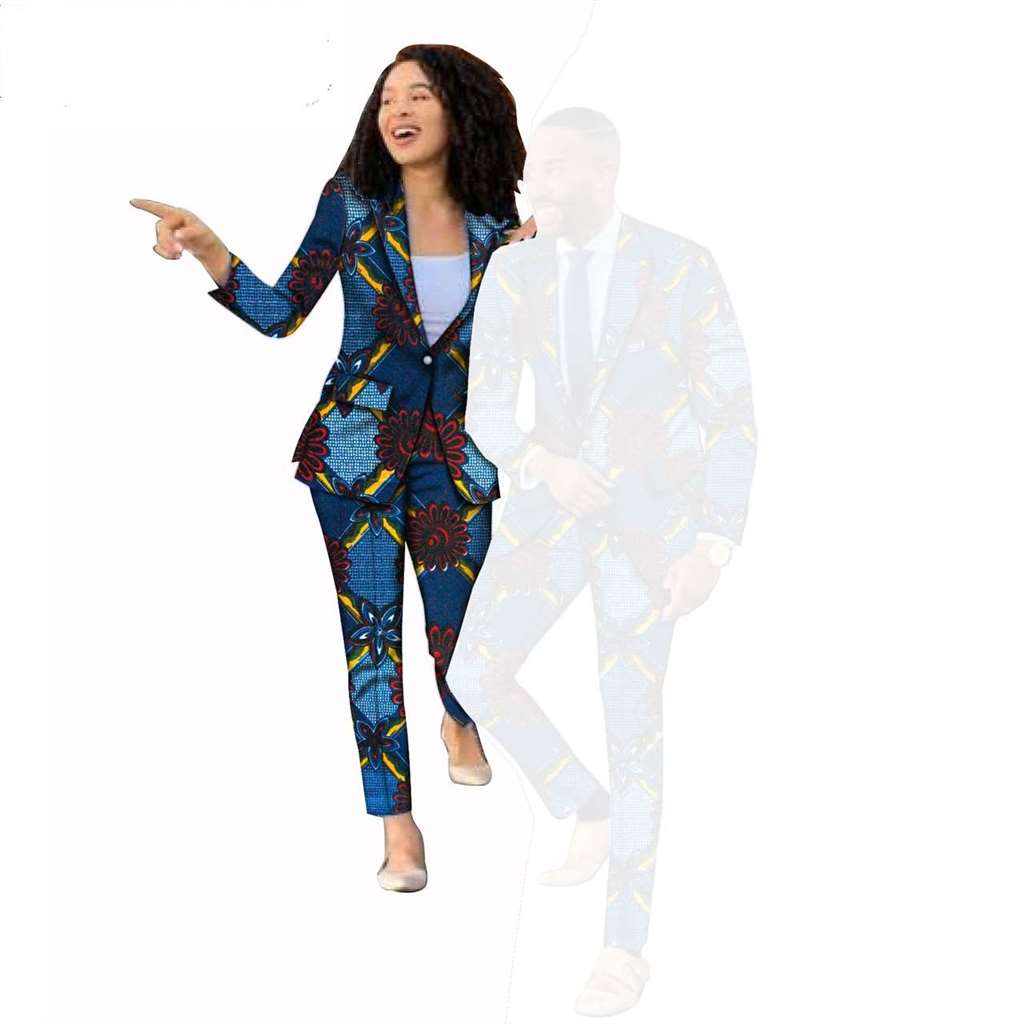 Couples clothes Ankara Women Men Outfits Print Jackets and Pants Sets