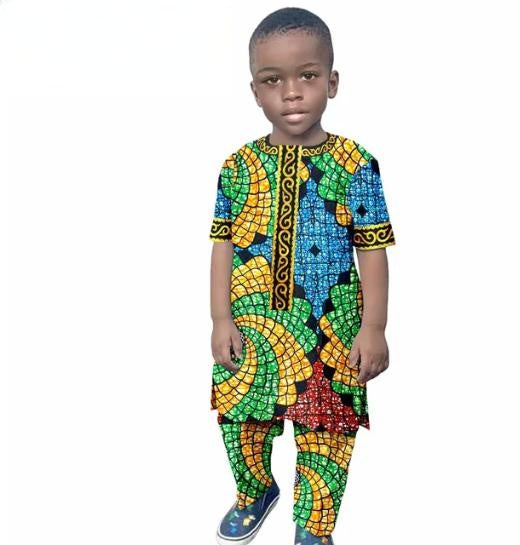 African Clothes Casual Cotton Ankara Print Top and Pant Sets