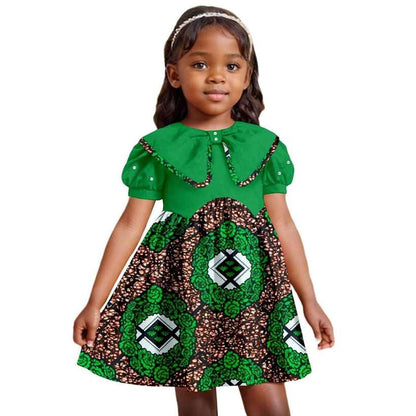 Print Dresses for Girl Ankara Embroidered Flared Dress