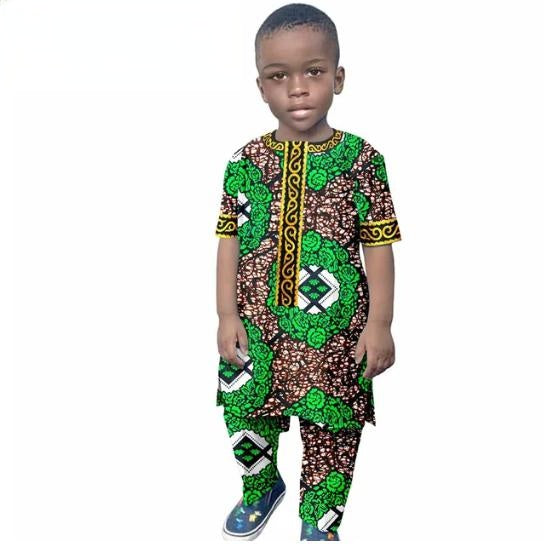 African Clothes Casual Cotton Ankara Print Top and Pant Sets