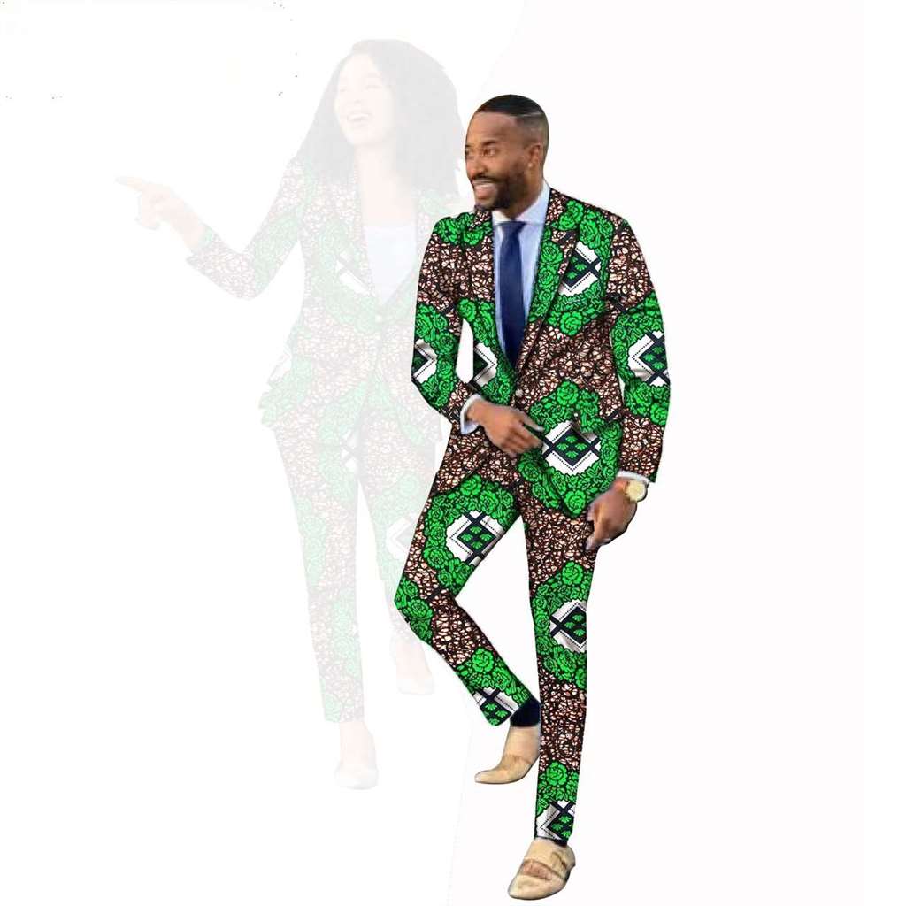 Couples clothes Ankara Women Men Outfits Print Jackets and Pants Sets