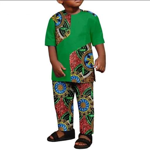 Summer Cotton Ankara Print Outfits for Boys | Top and Pant Sets