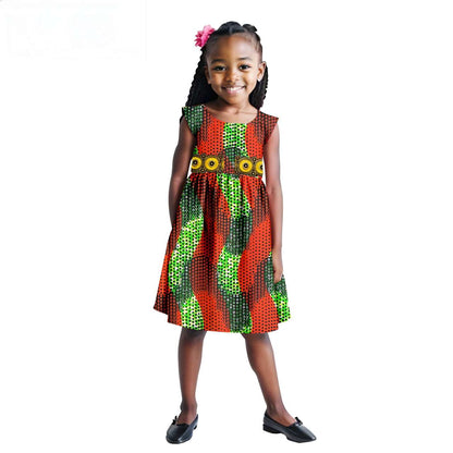 Print Appliques Dresses for Girls Ankara Outfits Summer Outerwear