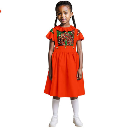 Cotton Ruffle Sleeve Top and Skirt Sets Girl Outfits Outerwear