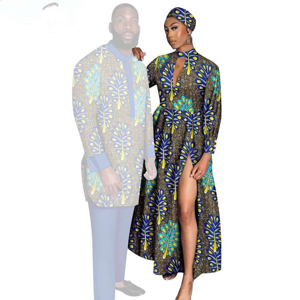 Couple Clothes Print Dresses Women Clothes Match Men Sets CC004-2