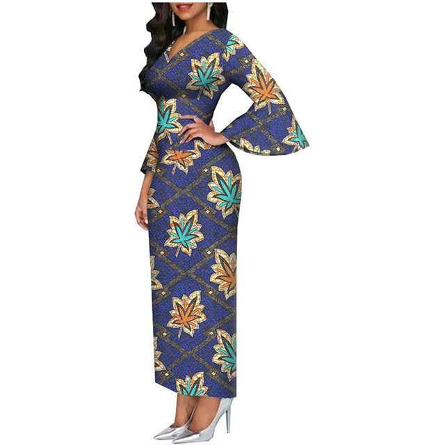 Women African Dresses Print High Waist Bodycon Party Wedding