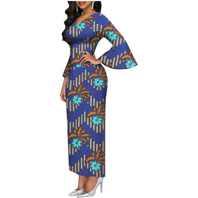 Women African Dresses Print High Waist Bodycon Party Wedding