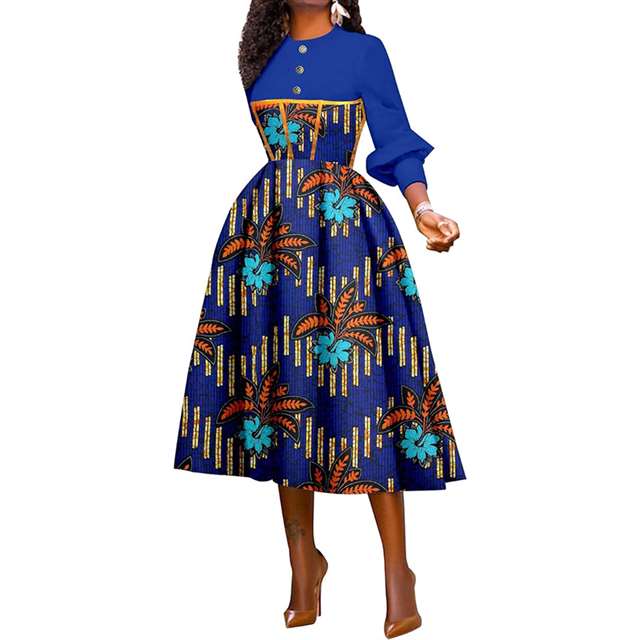 African Dresses for Ankara Print High Waist Shirt Party Wedding