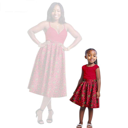 Print Dresses for Mother and Daughter Patchwork Dresses FM023-2