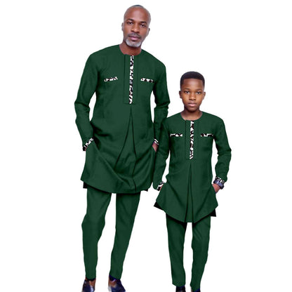 Father and Son Outfits Top Shirt and Pant Sets Outerwear FM017-1