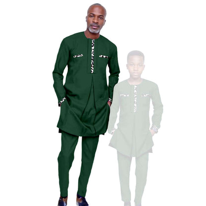 Father and Son Outfits Top Shirt and Pant Sets Outerwear FM017-1