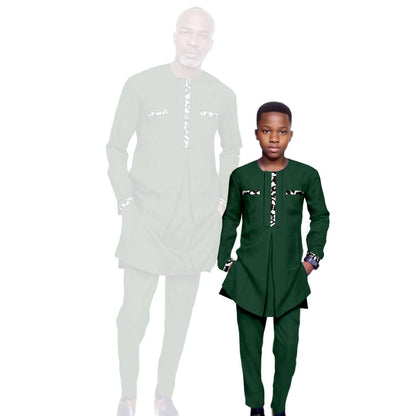 Father and Son Outfits Top Shirt and Pant Sets Outerwear FM017-1