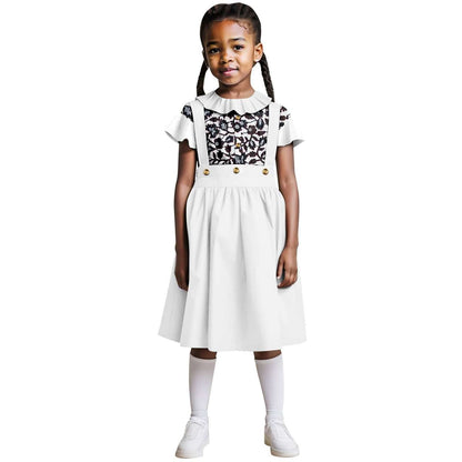 Cotton Ruffle Sleeve Top and Skirt Sets Girl Outfits Outerwear