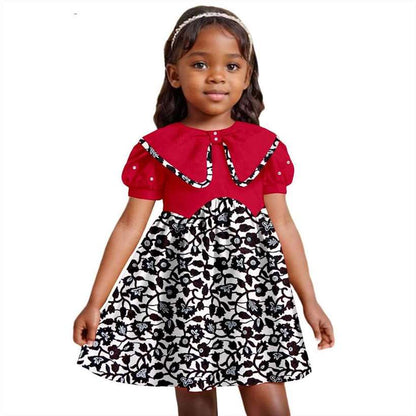 Print Dresses for Girl Ankara Embroidered Flared Dress