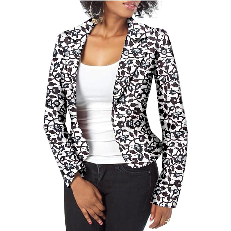 African Women Jacket Coat Wax print Top Ankara Clothing CJ002-1